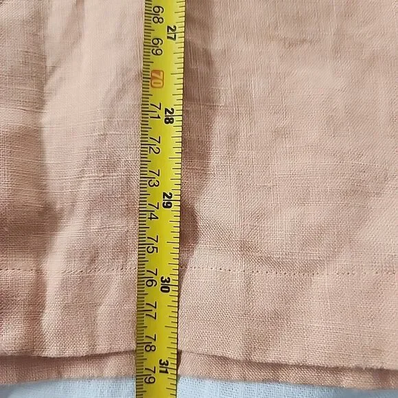 Paul Frederick Mens 100% Linen Shirt Mens Size XL Orange Collarless Long Sleeve - Picture 6 of 7